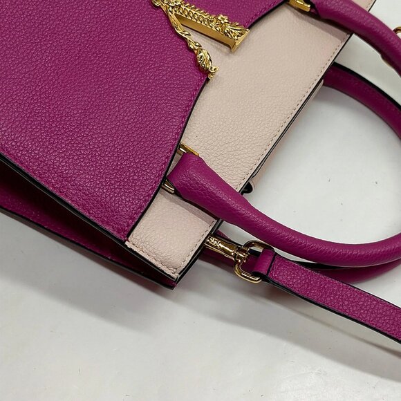 VERSACE Hand Bag Purple Leather mon-564-090825 - Picture 9 of 16